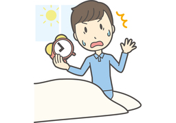 be late forのイラスト